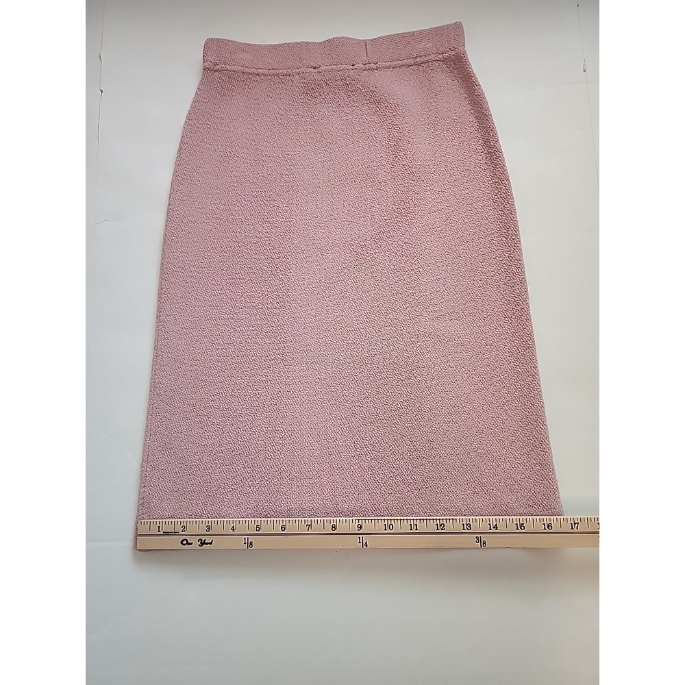 Vintage St John Santana Knit Skirt Pink Size 2 Straight Pencil Career USA - Picture 6 of 10